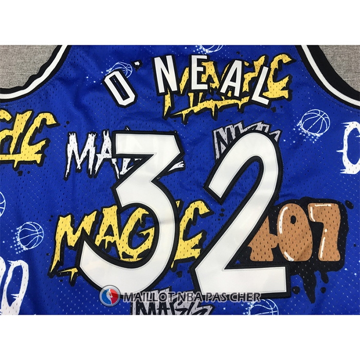 Maillot Orlando Magic Shaquille O'neal Slap Sticker Mitchell & Ness 1994-95 Bleu